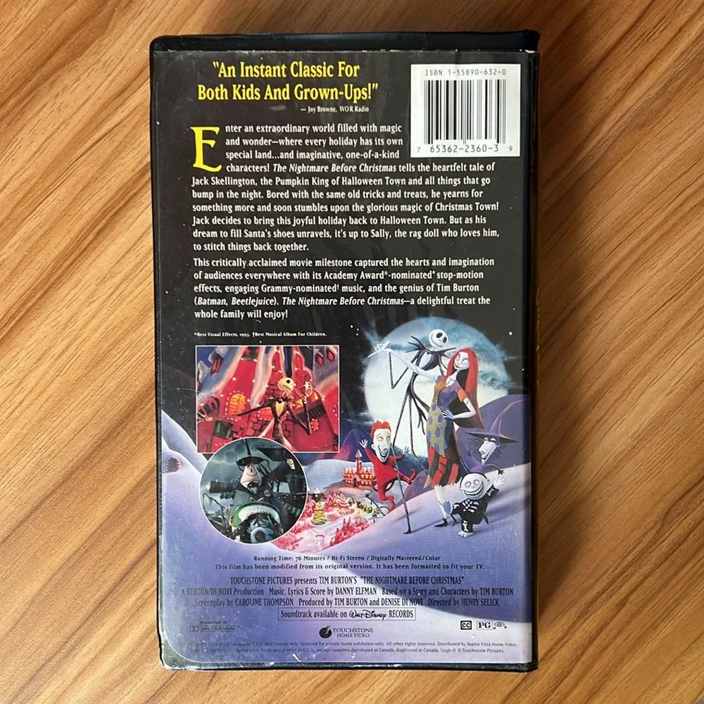 🎥 3/$21 🎥 VINTAGE VHS Tim Burton’s The Nightmare Before Christmas -UNTESTED - Picture 3 of 9